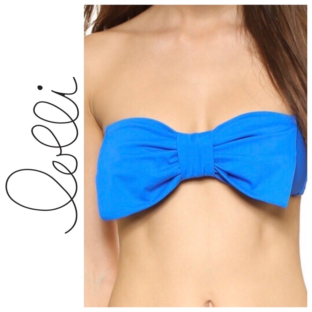 Lolli Bow Swim Top Blue